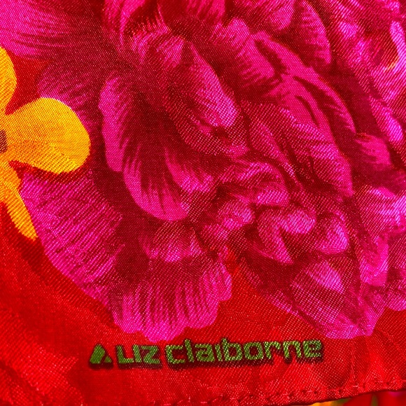 Vintage 80s Liz Claiborne Floral Scarf - Picture 3 of 5